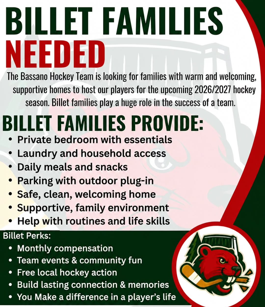 As we gear up for our inaugural season (2.0), we are actively seeking families to host our players as billet families.